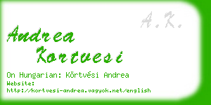 andrea kortvesi business card