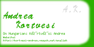 andrea kortvesi business card